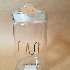 Rae Dunn STASH glass canister